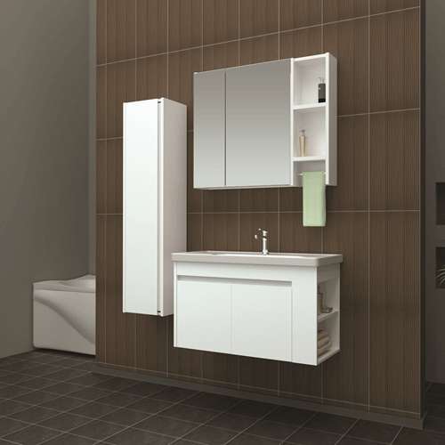 Atlas 100 Cm Banyo Dolabı - Beyaz Renk - Mdf Lam